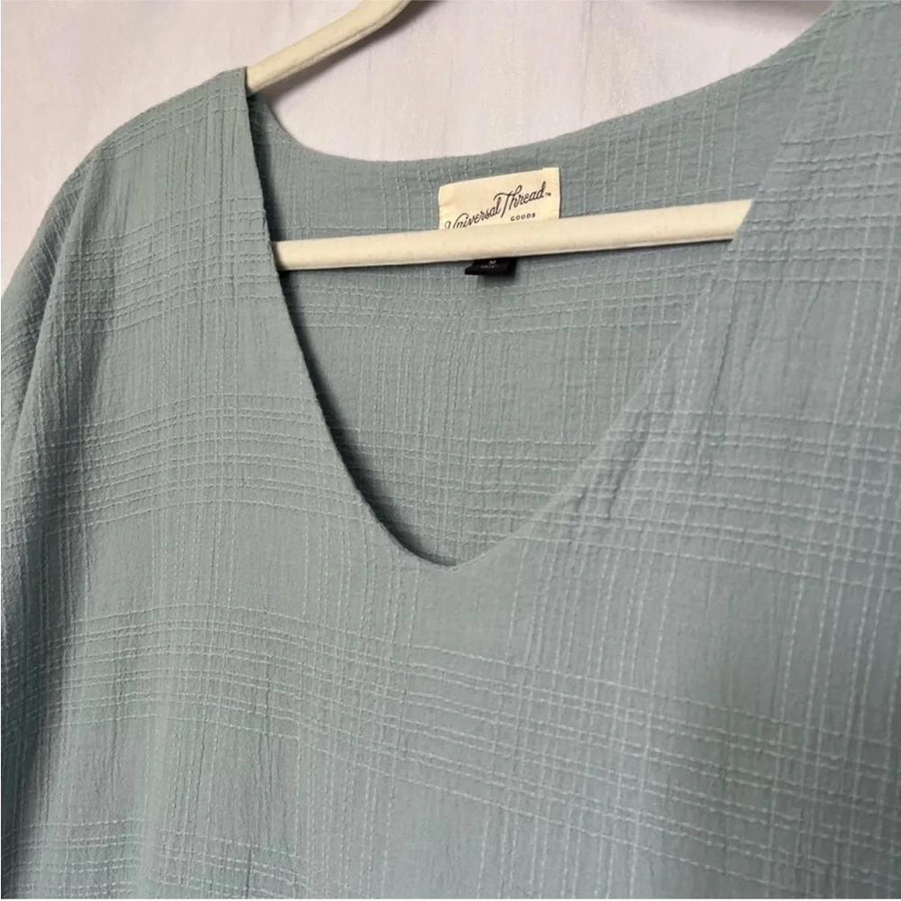 Universal Thread Ruffle Sleeve Cotton Dress Powder Blue Size Medium - Picture 3 of 9